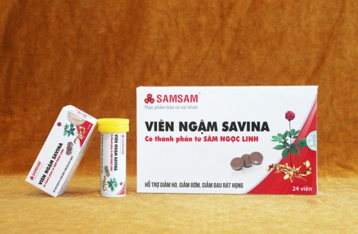 SAVINA - sản phẩm có thành phần từ Sâm Ngọc Linh giúp giảm ho, giảm đờm, giảm đau rát họng do viêm họng, viêm phế quản